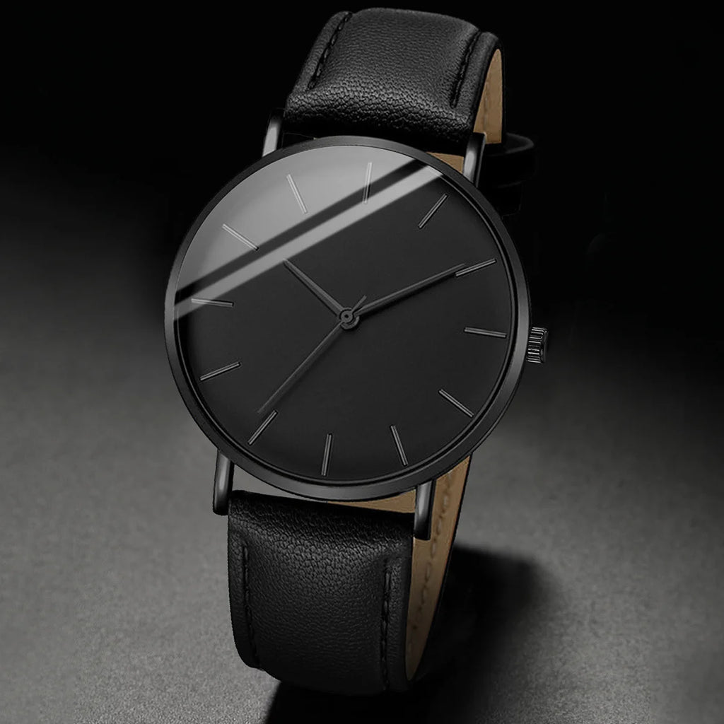 5PCSt Men Business Watches Fashion Leather Band Male's Quartz Watch by AliExpress