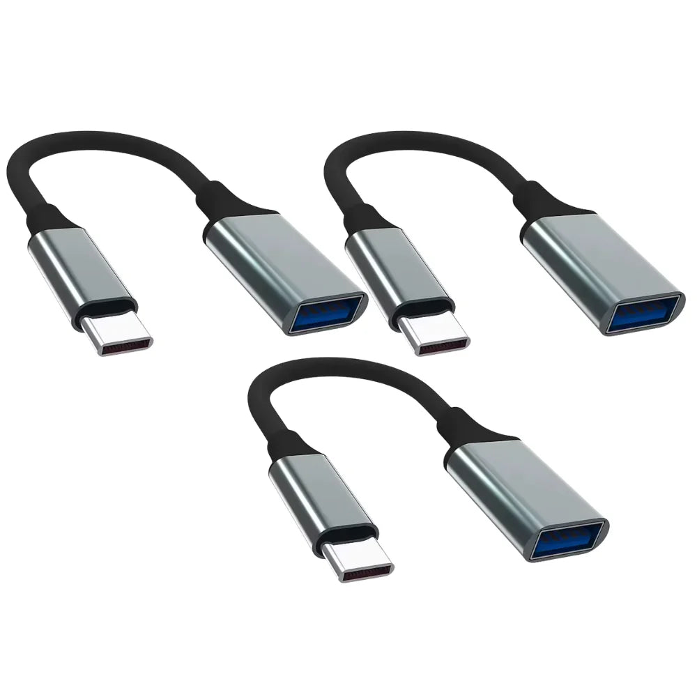 USB to USB-C Adapter with Charging and Data Transfer, Compatible with Apple, Samsung, Chromebook Devices (3 Pack) by FLIPSTYLEZLLC