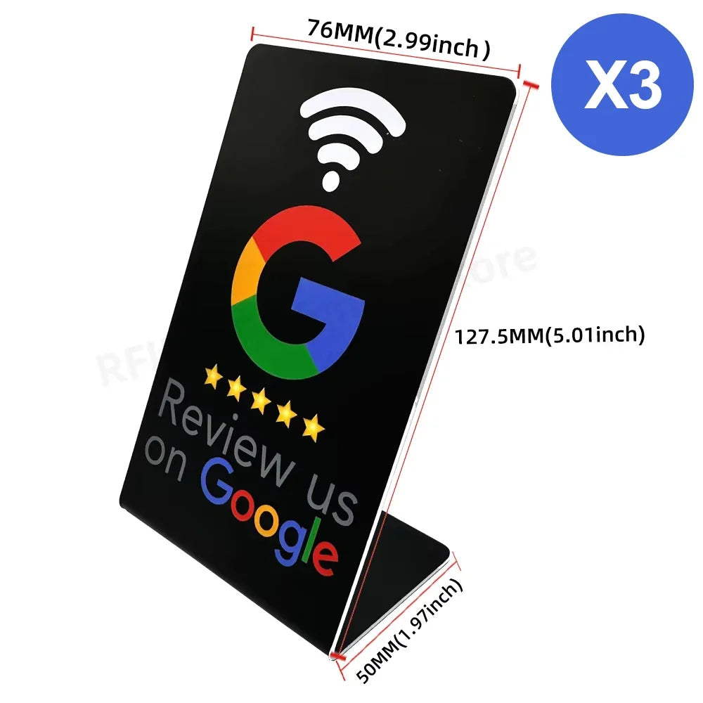 NFC Stand 13.56MHz Programmable Google Reviews NFC Stand Table NT/AG215 504 Bytes Google Review Display NFC Card Reviews Stand by FLIPSTYLEZLLC