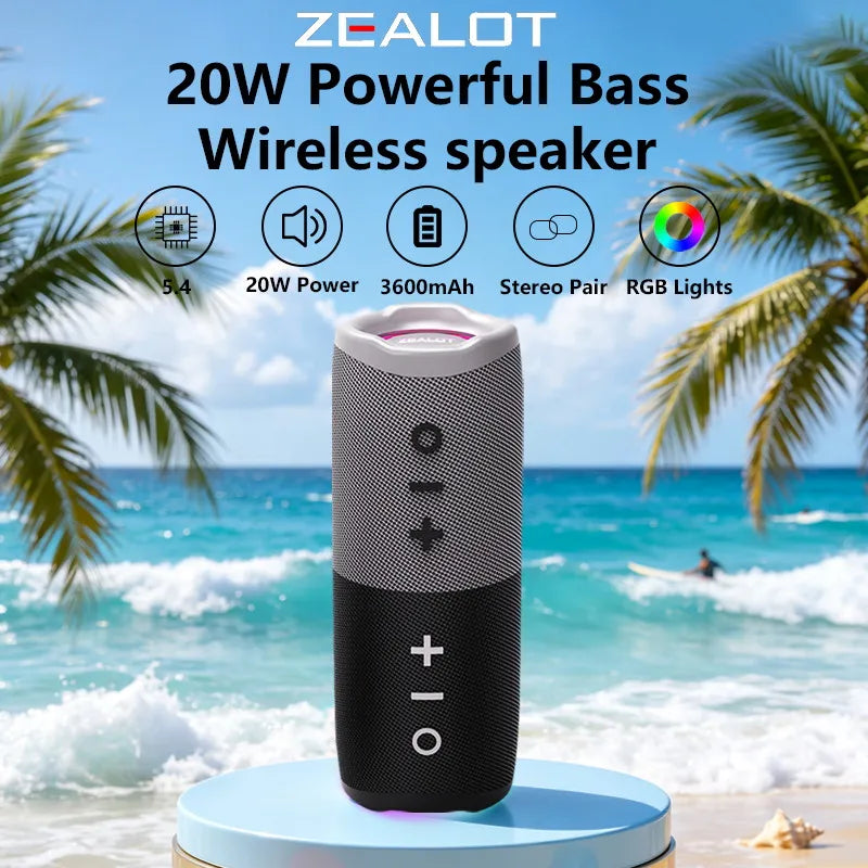 ZEALOT-M5 Magnetic Bluetooth Speaker, 2-in-1 Portable Mini Speaker with Power Bank, Macaron Colors, Dual Channel by FLIPSTYLEZLLC