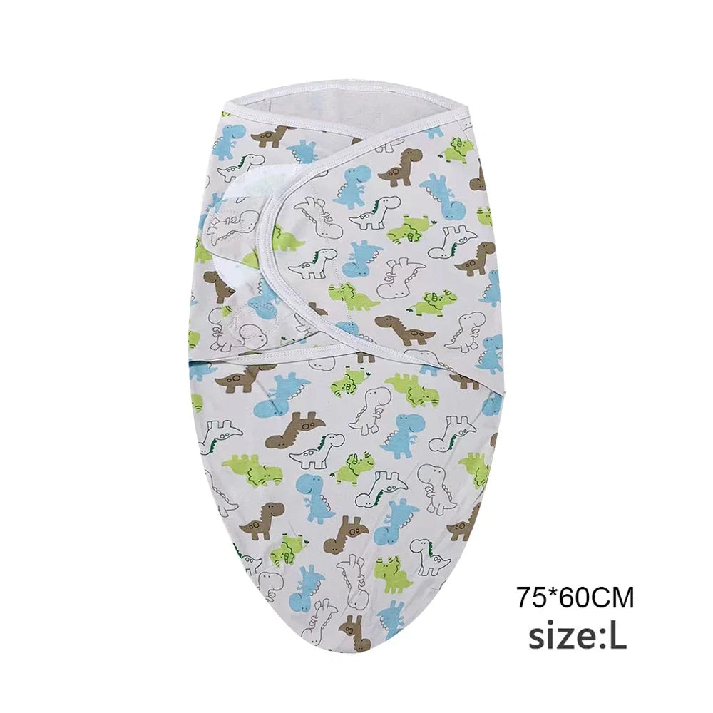 Baby Blanket Hat Set Cartoon Printed Cotton Newborn Swaddle Adjustable Infant Sleeping Swaddle Wraps All Seasons 0-6 Months by FLIPSTYLEZLLC