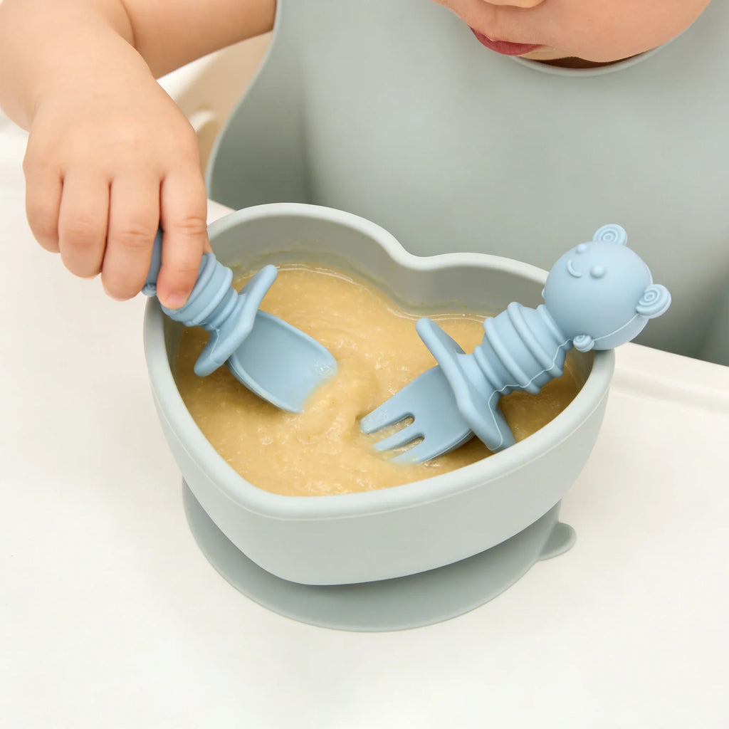 4pcs Silicone Spoon & Fork Set Long & Short Handles for Different Feeding Needs Baby Self-feeding Training Baby Birthday Gift by FLIPSTYLEZLLC