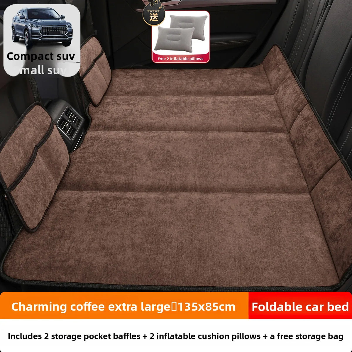 Car Rear Seat Sleeping Pad In-car Foldable Mattress Long-distance Travel Mattress Essential Sleeping Tool For Self-driving Trips by FLIPSTYLEZLLC
