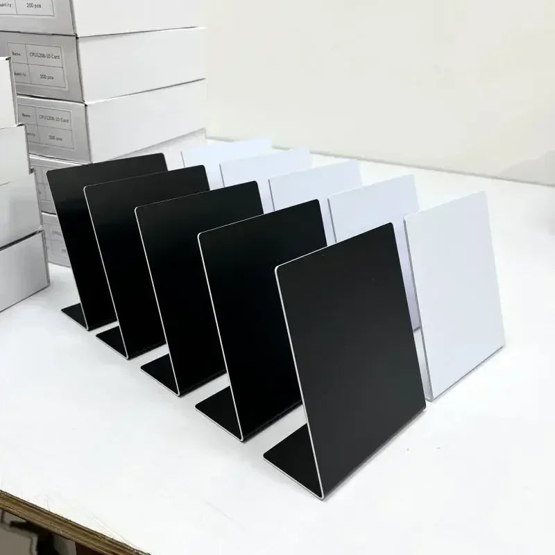 NFC White Black Blank Pattern 13.56MHz NFC215 chip 504Bytes Patternless Social media RFID NFC Google Review stand display by FLIPSTYLEZLLC