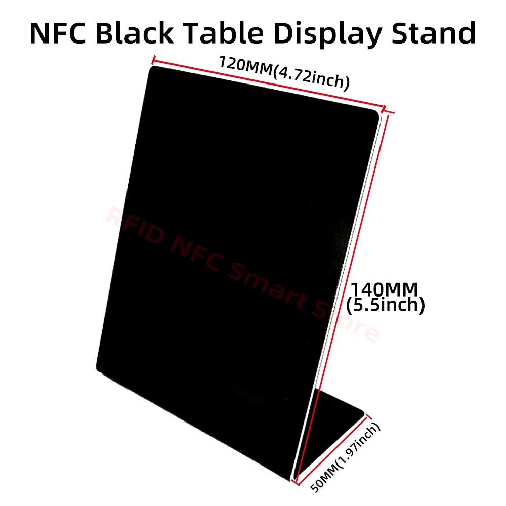 NFC Station table Tag 13.56Mhz programmable Compatible Google Review Card NFC Reviews display bending Card Acrylic Table Sticker by FLIPSTYLEZLLC
