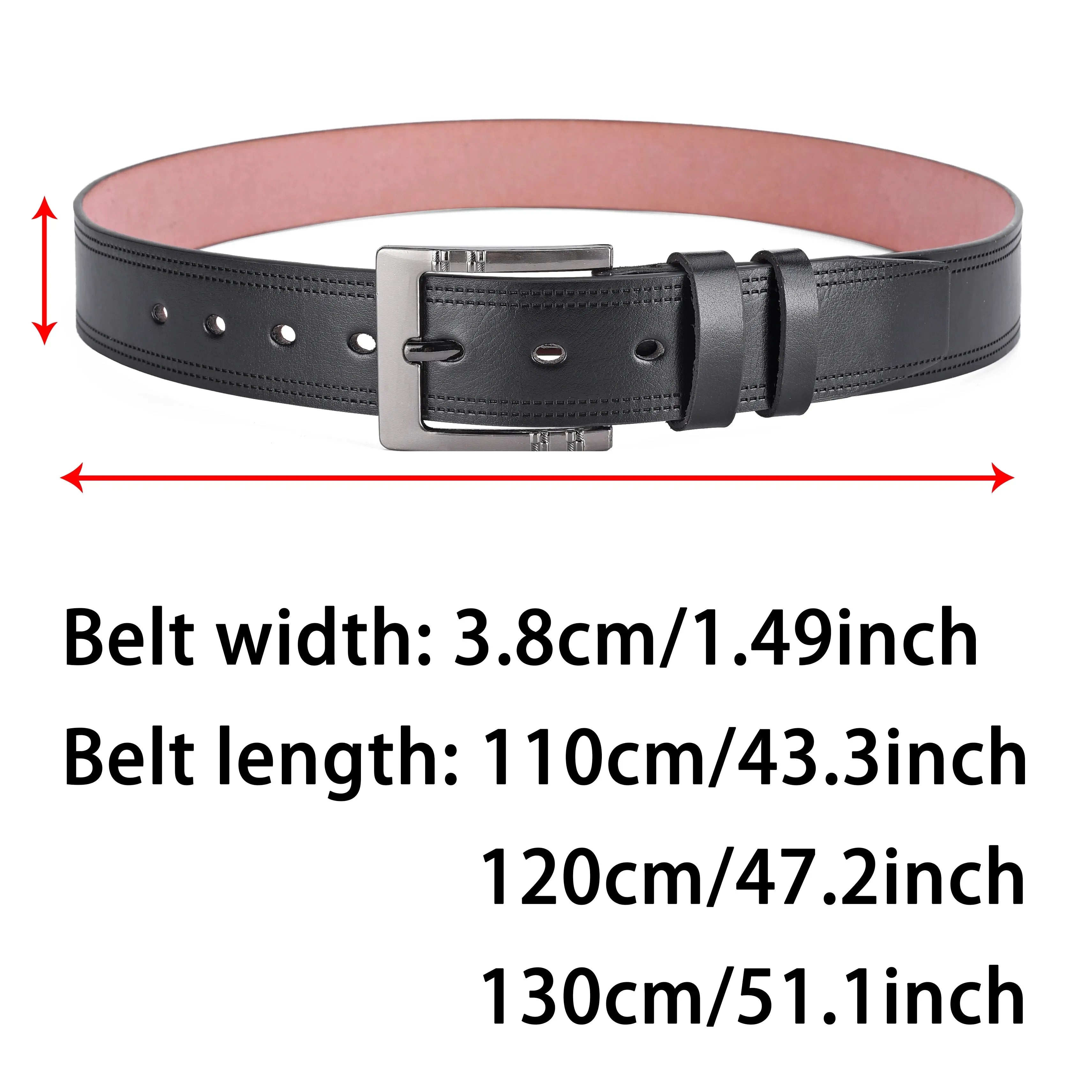 Genuine Leather For Men's High Quality Buckle Jeans Cowskin Casual by AliExpress