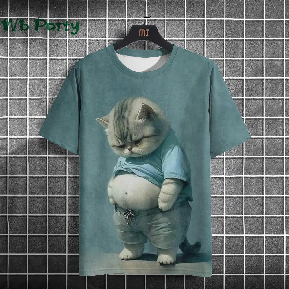 Cat Print shirts - Y2K Graphic T-Shirt by FitiqueFit