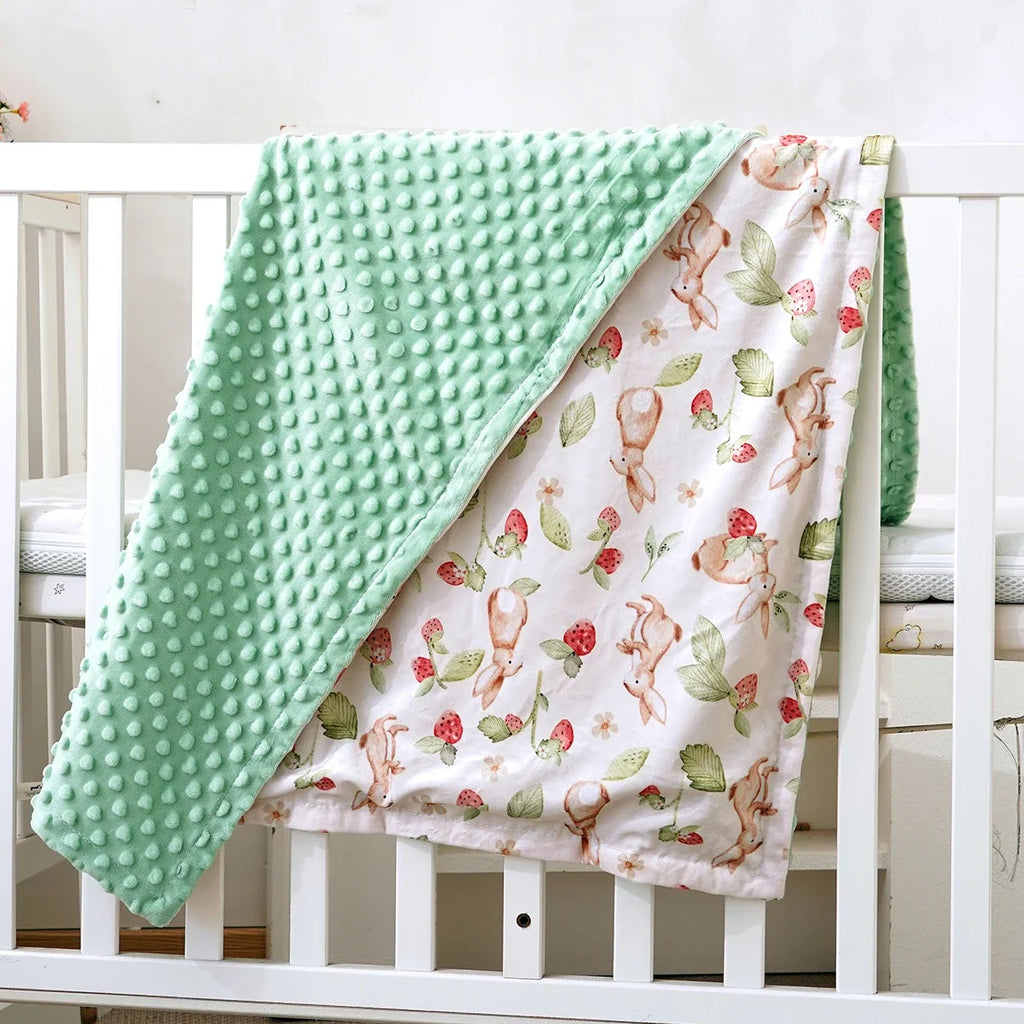 1PC Baby Blanket, Soft Plush Minky Blanket with Double Layer Dotted Backing for Toddler, Multicolor Printed 30 X 40 Inch by FLIPSTYLEZLLC
