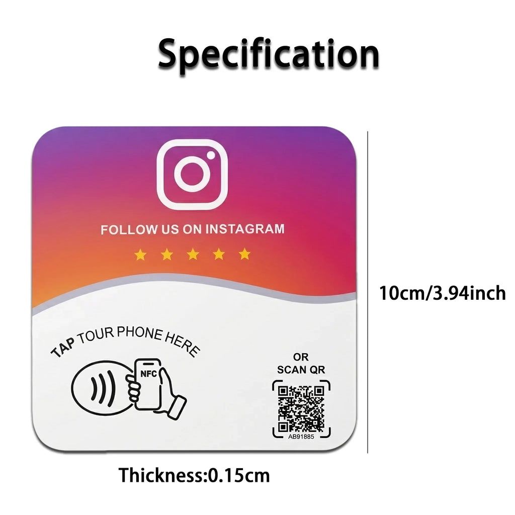 NTAG215 Programmable NFC Standing Card Editable 13.56MHz QR Code Google Review Square Table Display Card for Business by FLIPSTYLEZLLC