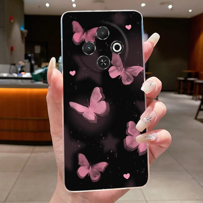 For Tecno Spark 30C Case kl5 kl5n Aesthetic Butterfly Flower Clear Soft Silicone Back Cover Techno Spark 30C Phone Case k15 k15n by FLIPSTYLEZLLC