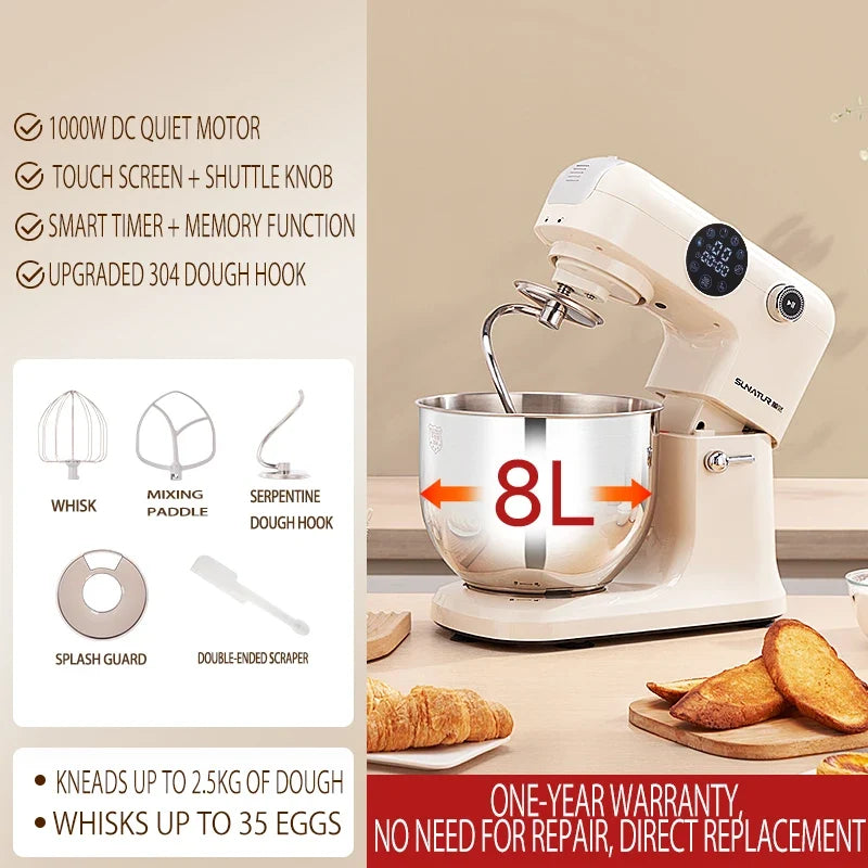 ：Shunran 8L Stand Mixer DC Motor Automatic Dough Kneader Multifunctional Mixer for Home & Commercial Baking by FLIPSTYLEZLLC