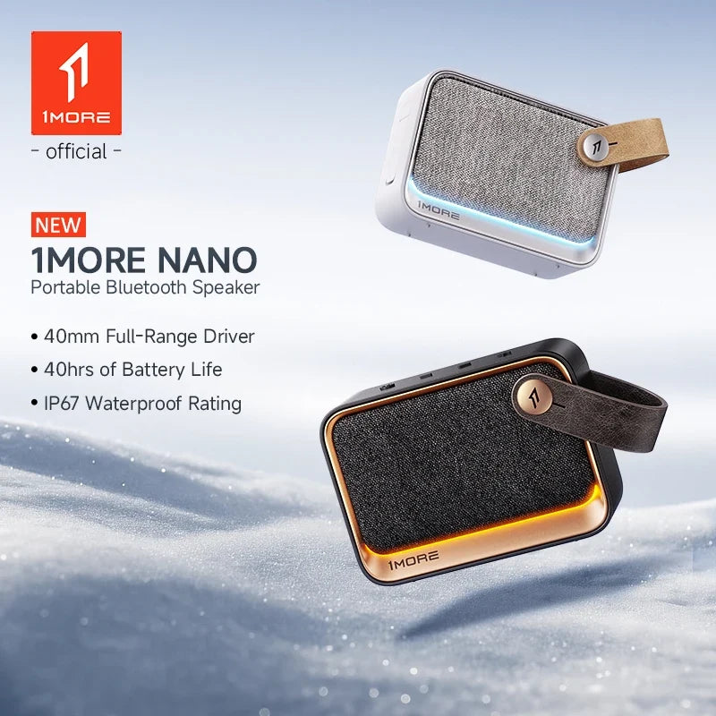 1MORE NANO Portable Bluetooth Speaker Deep Bass TWS Stereo Pairing RGB Light IP67 Outdoor Mini Sound Box 40H Playtime by FLIPSTYLEZLLC