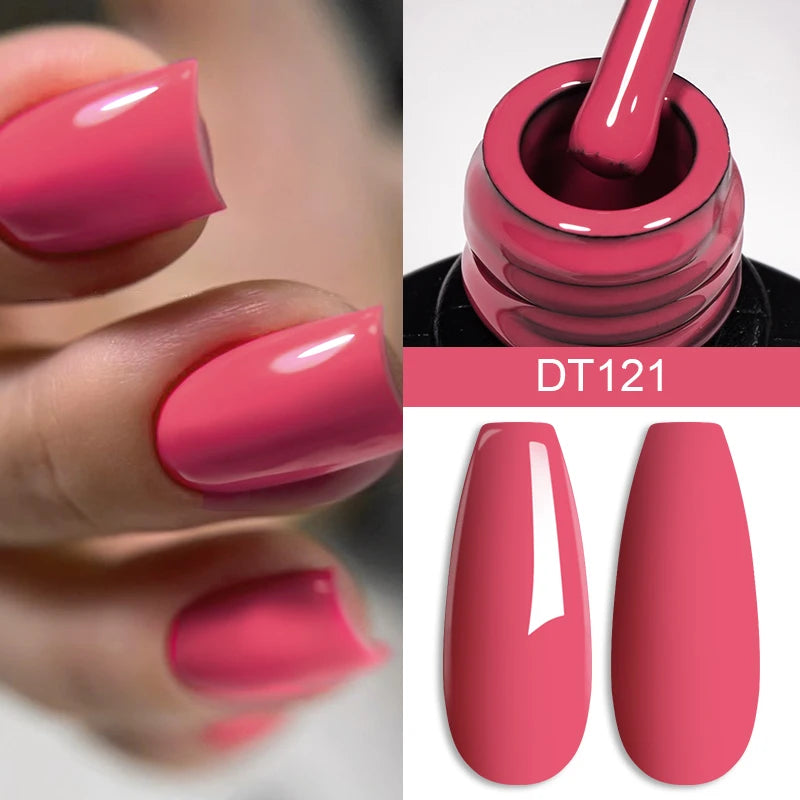 MEET ACROSS 7ml Red Gel Nail Polish Crystal Semi Permanent Soak Off UV Gel Varnish Nail Art Manicure Base Matte Top Coat Vernis by AliExpress