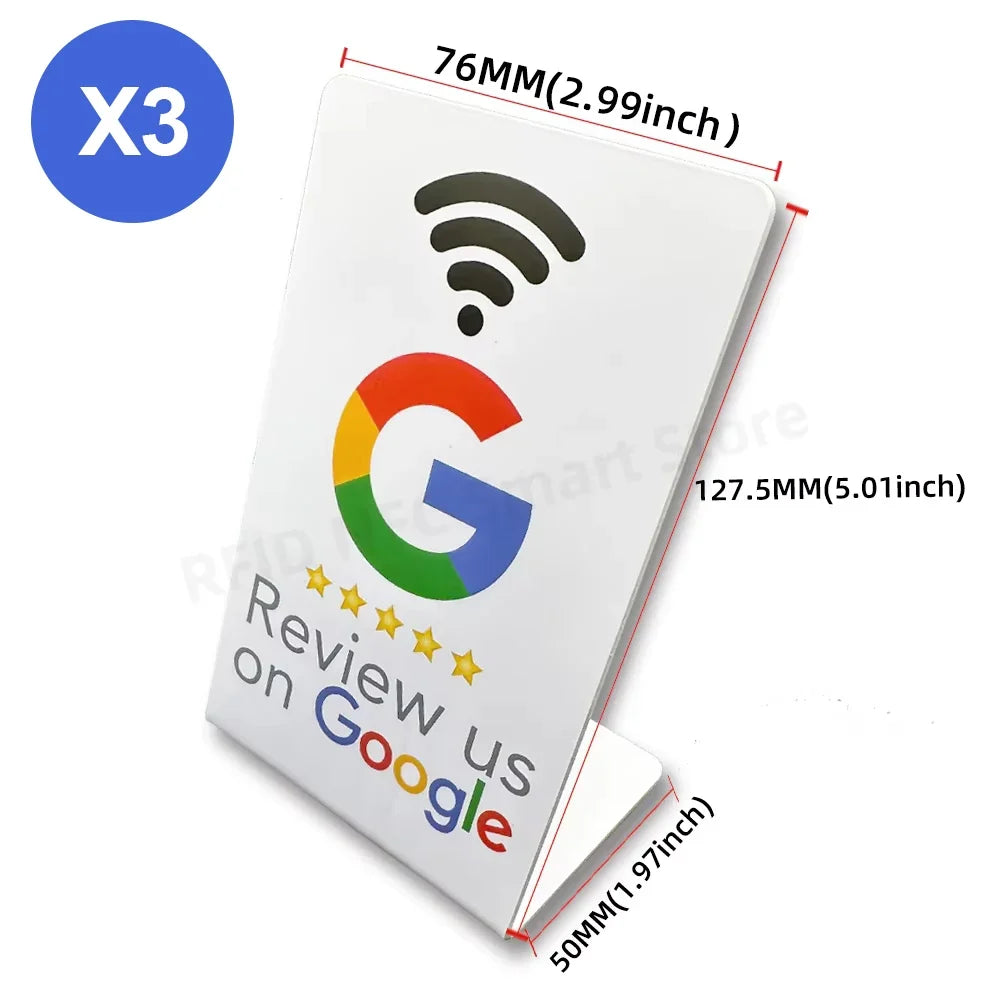 NFC Stand 13.56MHz Programmable Google Reviews NFC Stand Table NT/AG215 504 Bytes Google Review Display NFC Card Reviews Stand by FLIPSTYLEZLLC