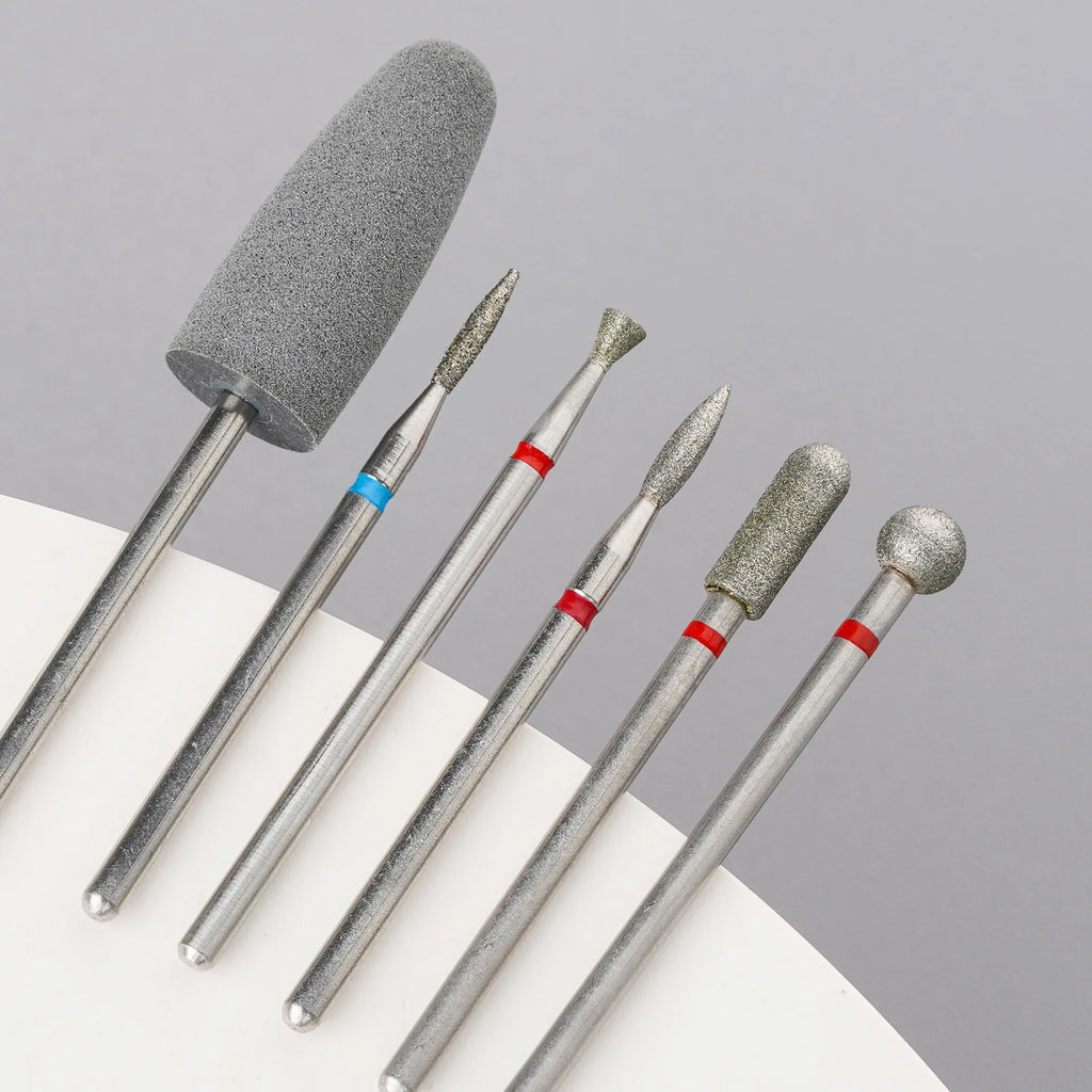6pcs/set Diamond Sand Nail Files Drill Cuticle Polishing Bit Nail Grinding Head Electric Manicure Set for Removing Acrylic by AliExpress