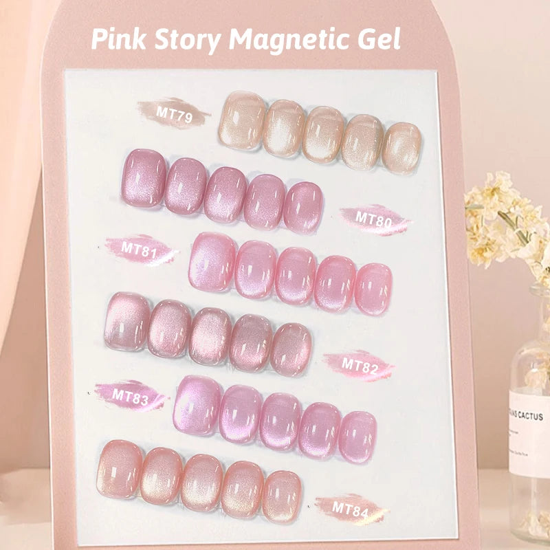 Pink Story Cat Magnetic Gel Nail Polish Nude Pink Gold Light Semi Permanent UV Gel Varnish Soak Off Nail Supplies Manicure DIY by AliExpress