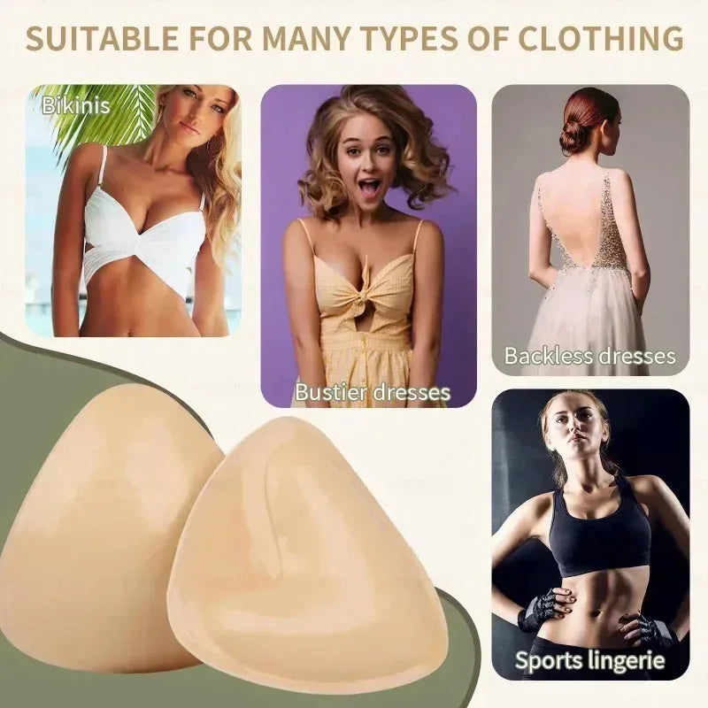 New Thick Double Sided Sticky Bra Inserts Push Up Enhancers for Women's Swimsuits Bikinis by Urban Fashion Icon