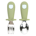 Custom Name Baby Panda Spoon Fork Set | First Self Feeding Utensils for Toddlers Stainless Steel Weaning Set with Travel Case by FLIPSTYLEZLLC