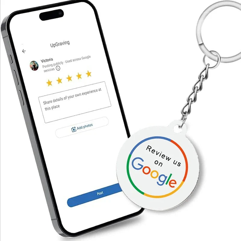 Google Review NFC Epoxy Tag NFC Key Tag Proximity 13.56MHz RFID Keychain for Increase Google Reviews by FLIPSTYLEZLLC