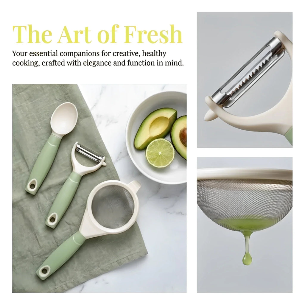 3PCS Baby Food Preparation Kit Baby Feeding Spoon Food Strainer Peeler Infant Feeding Tools by FLIPSTYLEZLLC