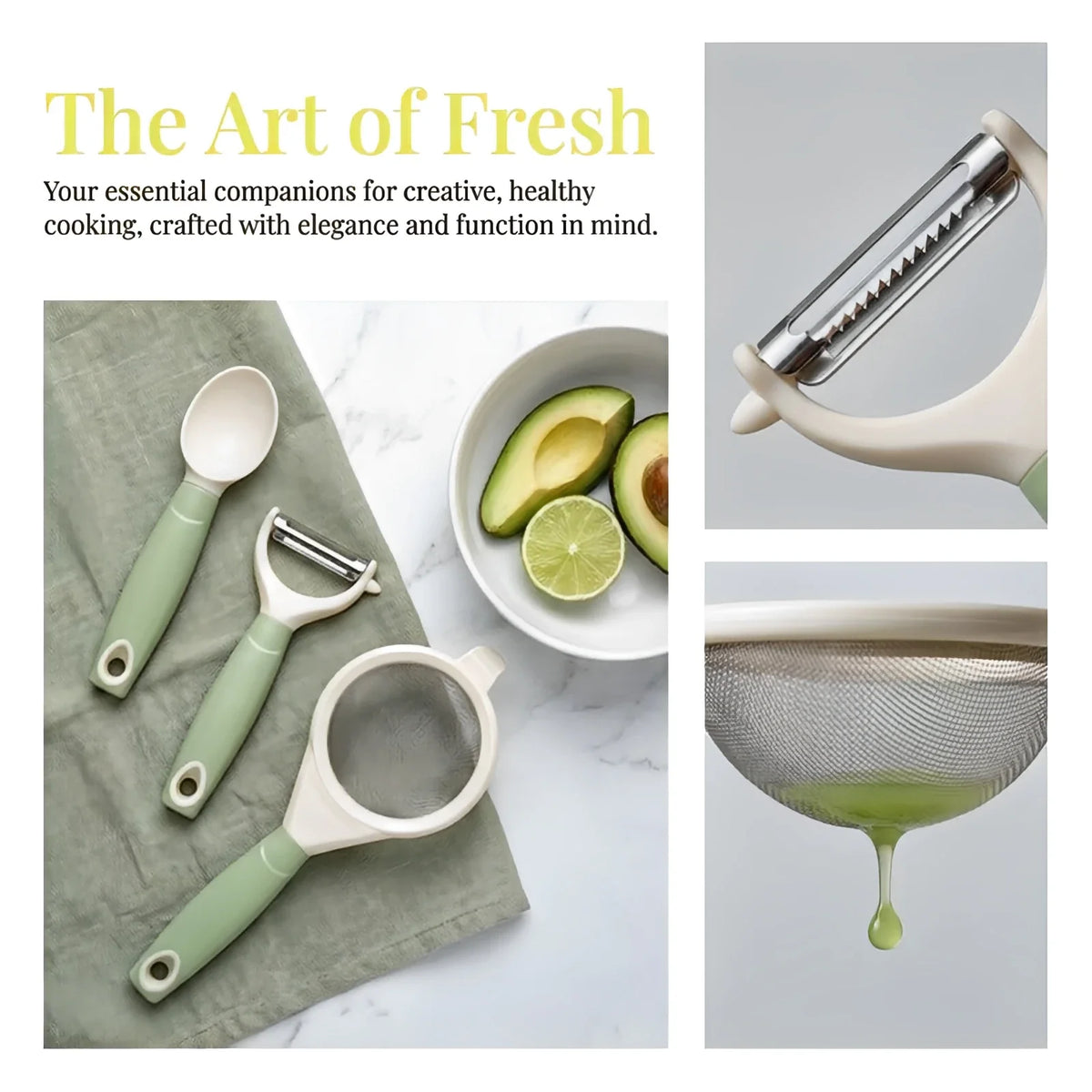 3PCS Baby Food Preparation Kit Baby Feeding Spoon Food Strainer Peeler Infant Feeding Tools by FLIPSTYLEZLLC
