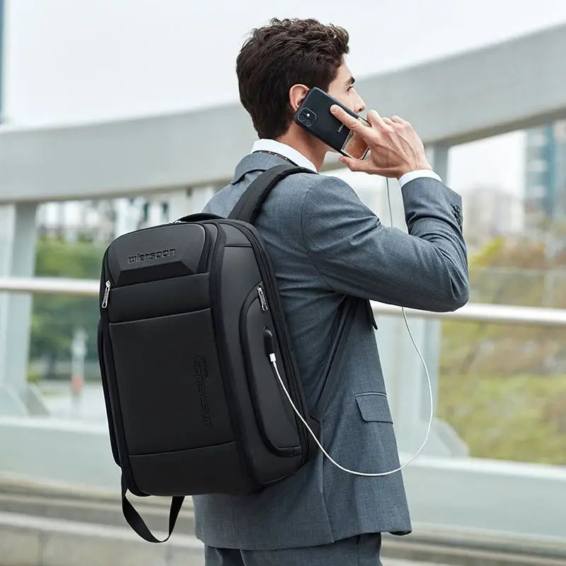 Wiersoon Backpack For Men Waterproof Backpack Large Capacity Business Trip Multifunctional Password Anti-theft Laptop Bag by FLIPSTYLEZLLC