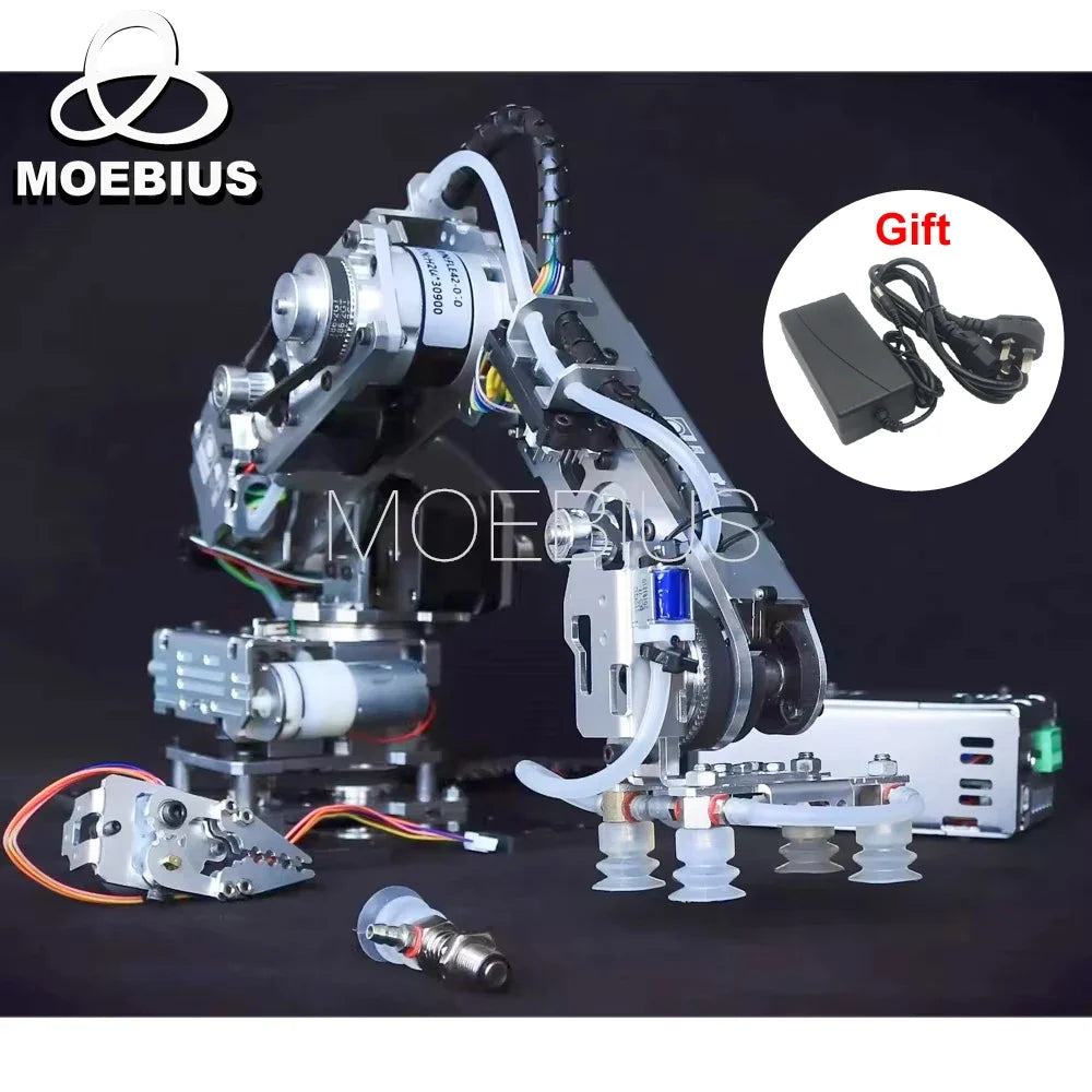 Big Load Arduino 4 DOF Suction Pump Robot Arm Manipulator with Stepper Motor Industrial Robotics Model Multi Axis Claw by FLIPSTYLEZLLC