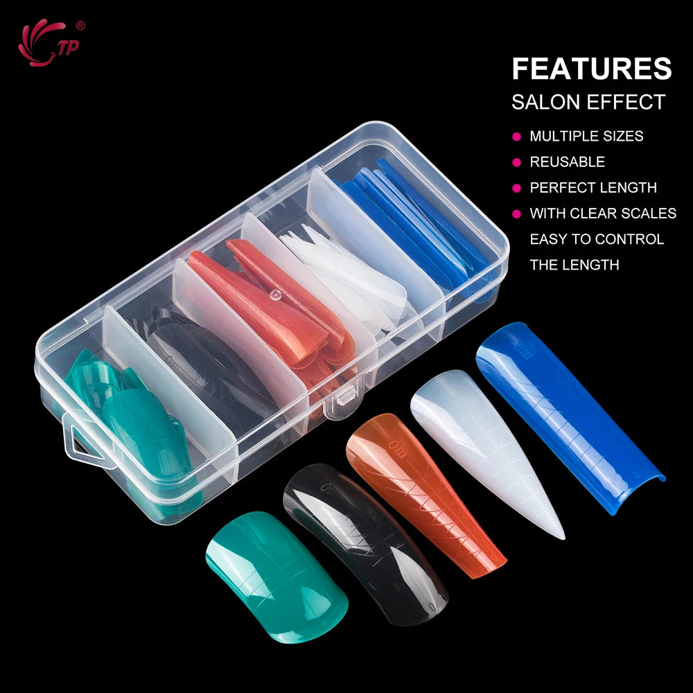 TP New 60pcs/75pcs Dual Nail Forms Quick Building Gel Mold Full Cover Acrylic False Nail Tips Top Forms Extension Manicure Tools by AliExpress