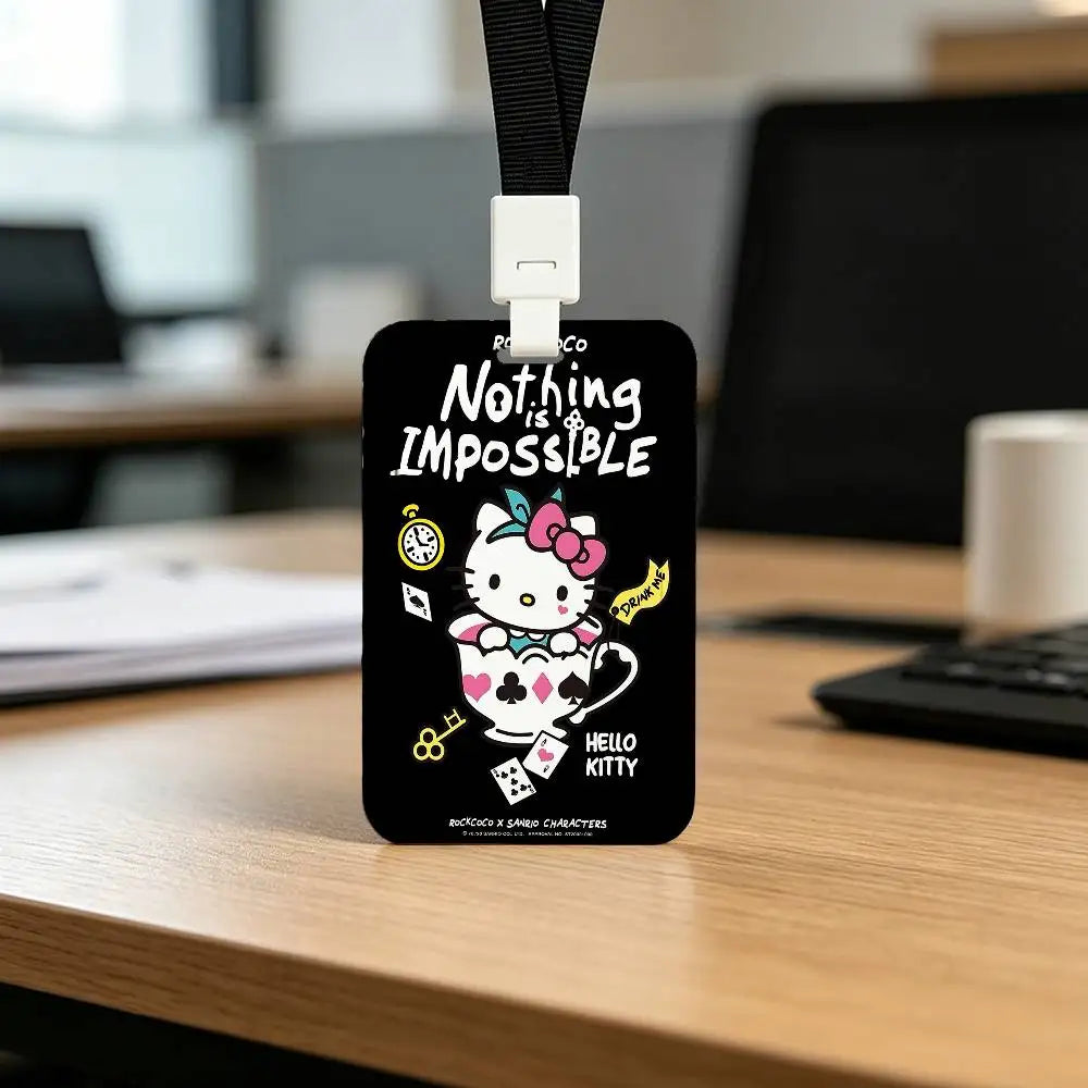 Cute Cat H-Hello K-Kitty NFC Contactless Sliding Card Sleeve For Student Cards, Bus Cards, ID Cards, And Work Permits by FLIPSTYLEZLLC
