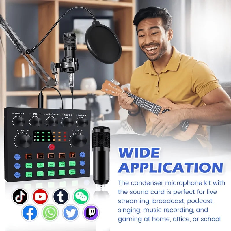 Home Recording Studio Kit - Professional Podcast & Music Mixing Equipment with Condenser Microphone Set for Singers Actors YouTubers by FLIPSTYLEZLLC