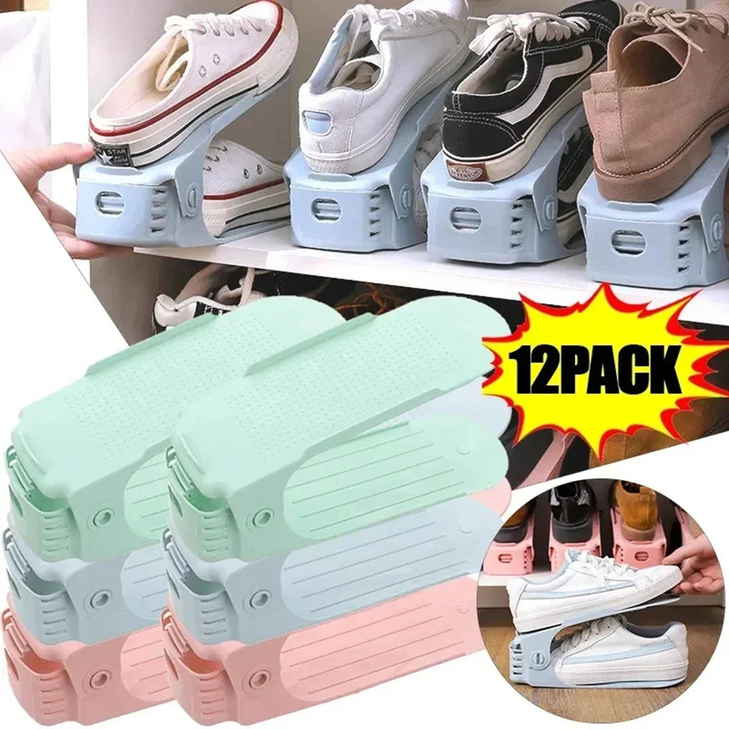1pcs Adjustable Shoe Rack Organizer Shoe Slot Space Saver Double-layer Shoe Rack Organization Shoes Storage Rack Shoe box by FLIPSTYLEZLLC