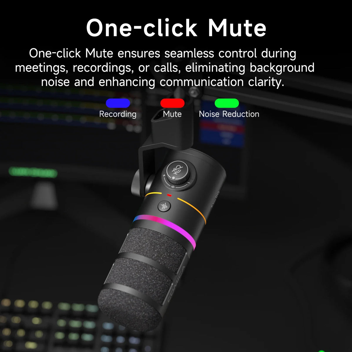 COMICA D10/D10 PRO RGB Cardioid USB/XLR Dynamic Desktop Gaming Mic Wired/Wireless Microphone for Streaming Interview Podcast by FLIPSTYLEZLLC