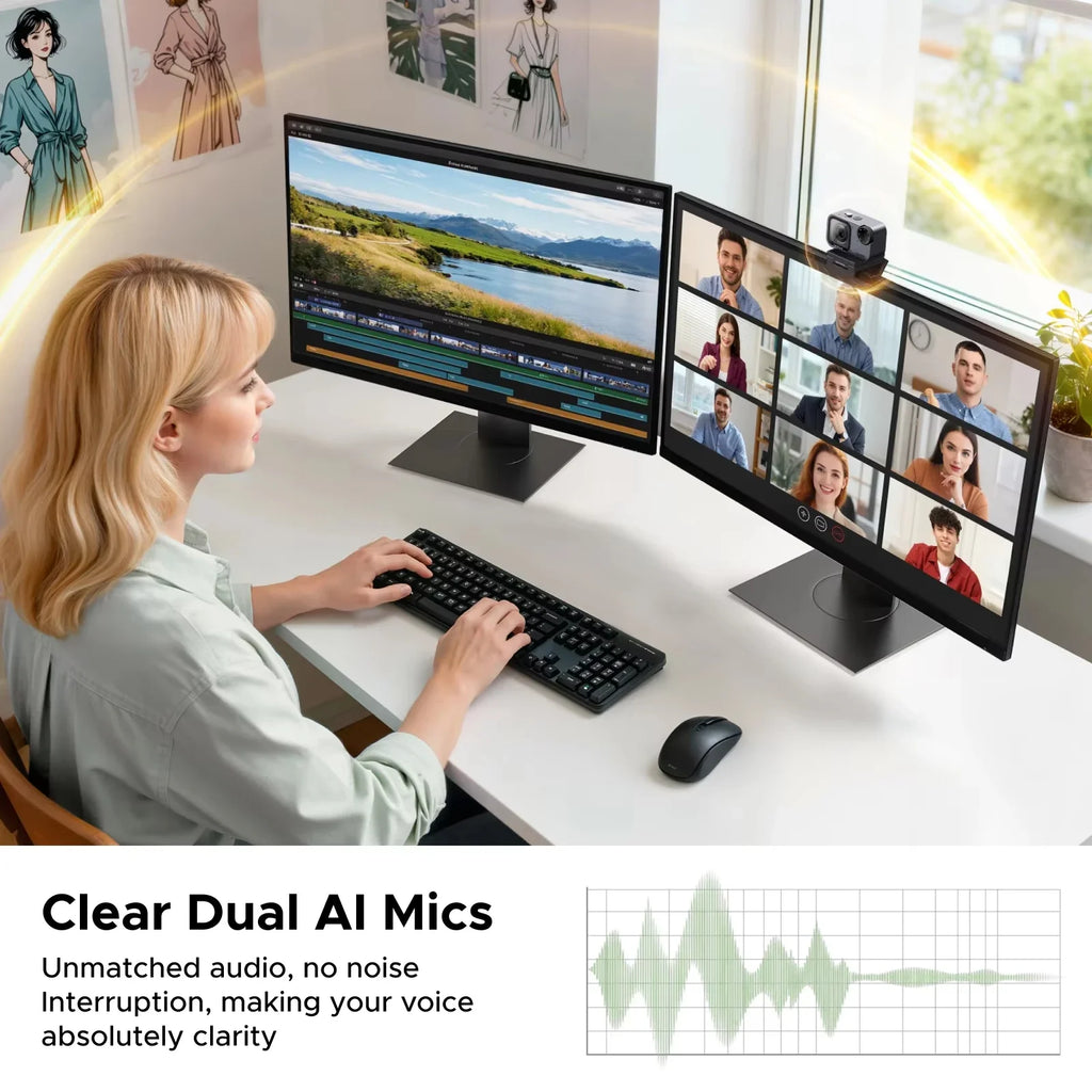 UGREEN FineCam Pro AI Smart PC 4K Webcam Auto Framing PDAF Focu Gesture Control AI Noise-Canceling Mic for Streaming Camera by FLIPSTYLEZLLC