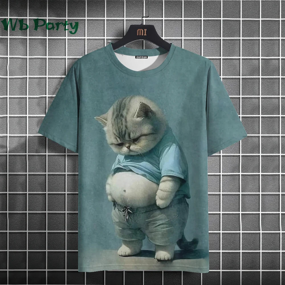 Cat Print shirts - Y2K Graphic T-Shirt by FitiqueFit