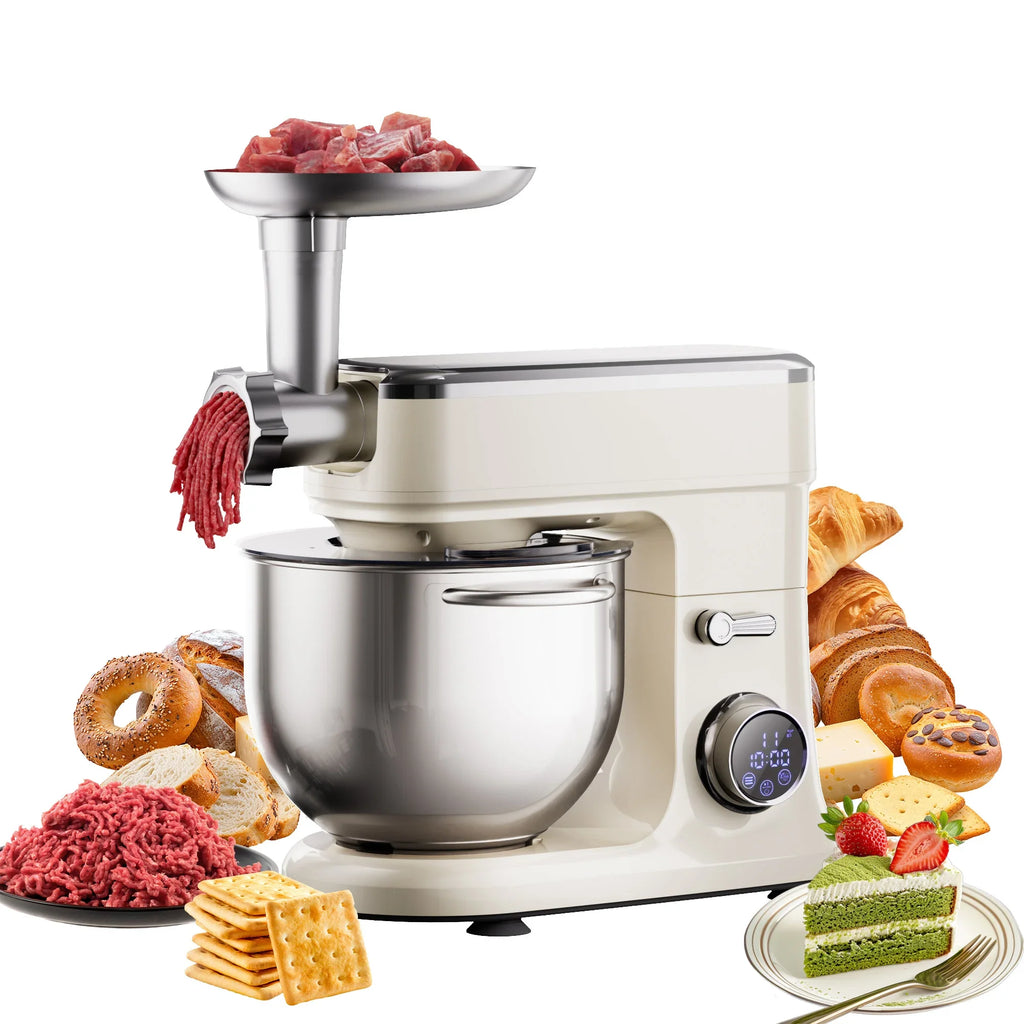 BioloMix 7L Stand Mixer for Baking 1200W DC Motor with Dough Hook Whisk Beater Meat Grinder Attachment - Food Mixer by FLIPSTYLEZLLC