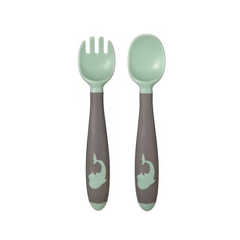 BPA Free Infant Baby Kids Children Feeding Training Non-Slip Flexible Twisting Fork Spoon Tableware by FLIPSTYLEZLLC
