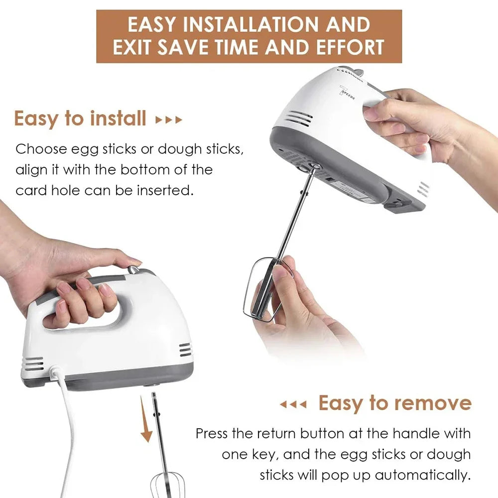 Multifunctional 7 Speed 100W Electric Handheld Mixer Egg Beater Automatic Cream Food Cake Baking Dough Mixer Food Blender Mixer by FLIPSTYLEZLLC