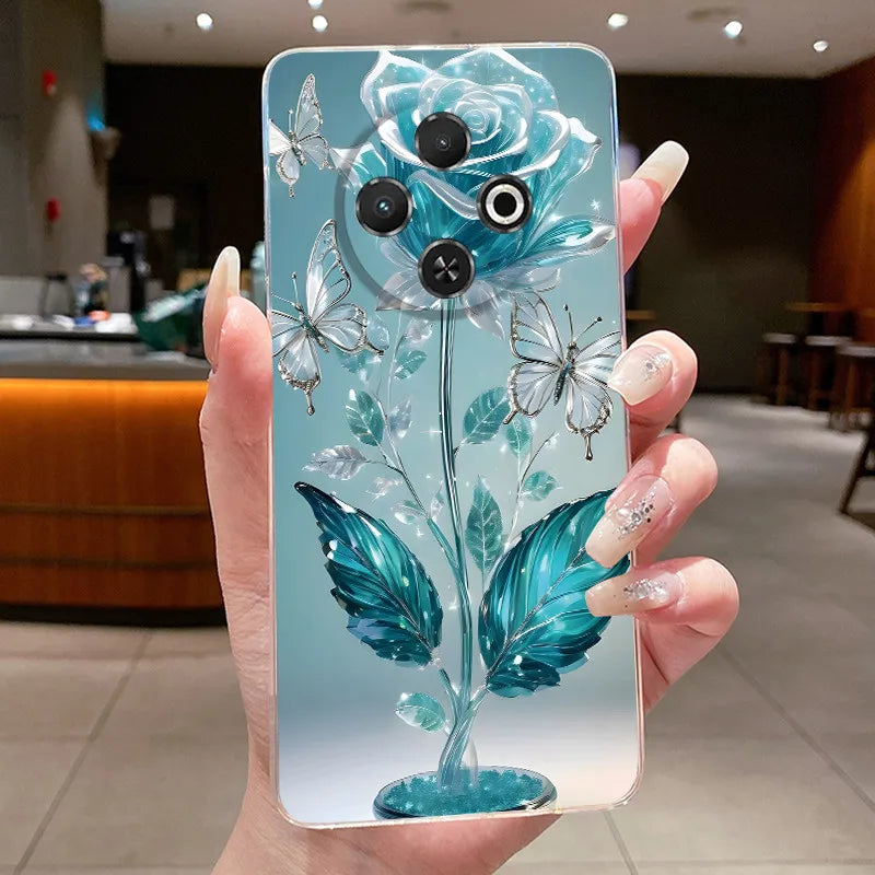 For Tecno Spark 30C Case kl5 kl5n Aesthetic Butterfly Flower Clear Soft Silicone Back Cover Techno Spark 30C Phone Case k15 k15n by FLIPSTYLEZLLC