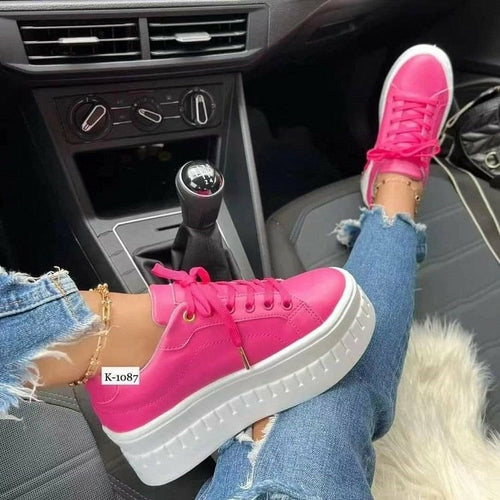 Casual Platform Women's Shoes Flat Womens Sneakers by Silver Juneberry