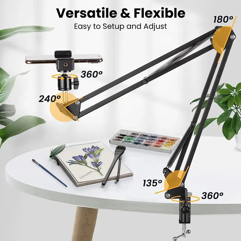 2025 NEW Flexible Arm Tripod For Phone Stand Table Folded Anchor 360° Rotation Online Desktop Laptop Video Live Shot Photography by Noventix