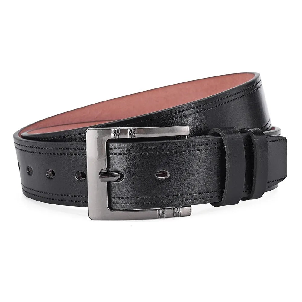 Genuine Leather For Men's High Quality Buckle Jeans Cowskin Casual by AliExpress