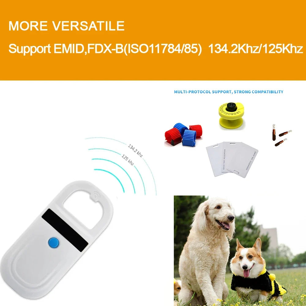Pet ID Chip Digital Scanner USB RFID Dog Cat Animal Handheld 134.2KHz Identification Tag Card Reader Chip by FLIPSTYLEZLLC