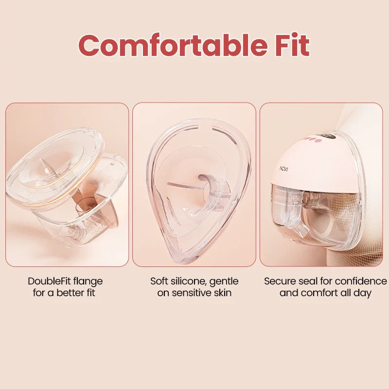 NCVI Electric Breast Pump,Hands-Free for Breastfeeding Pump, Ultra-Quiet Portable Wireless Pump, 3 Flange Sizes(19/21/24mm) by FLIPSTYLEZLLC