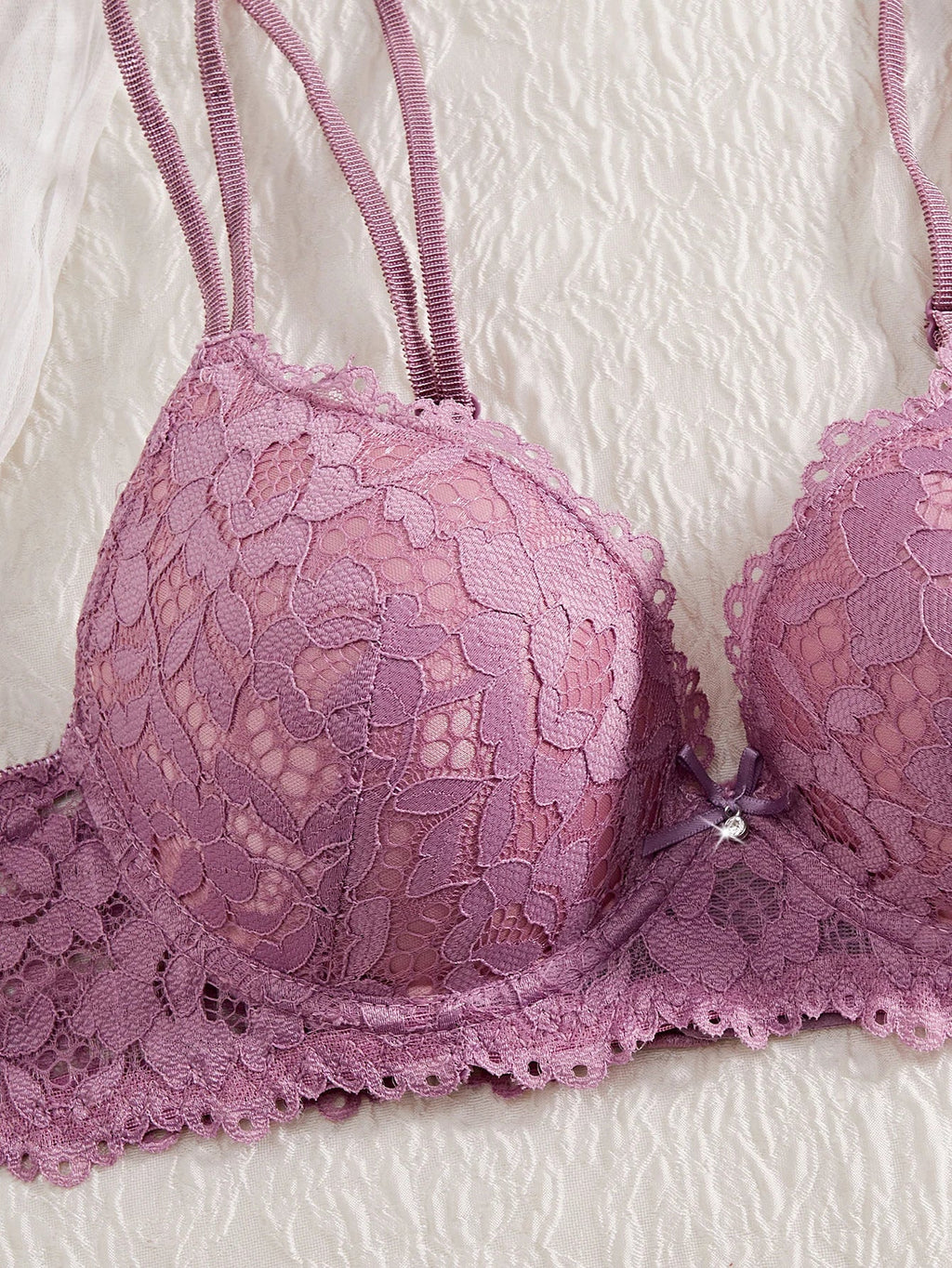 Single of Women's Underwear Set Sexy Lace Patchwork with Push Up Bra Romantic Sheer Women's Panties by Ladyez