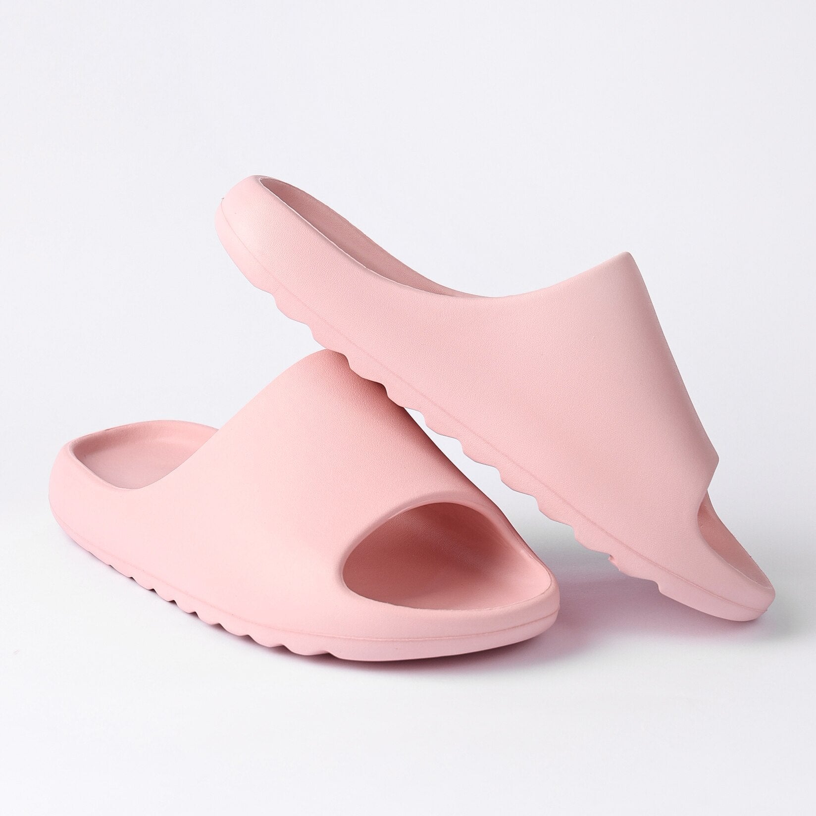 Cloud Pillow Slippers for Women - Pink Shower Shoes for College Dorm by Silver Juneberry