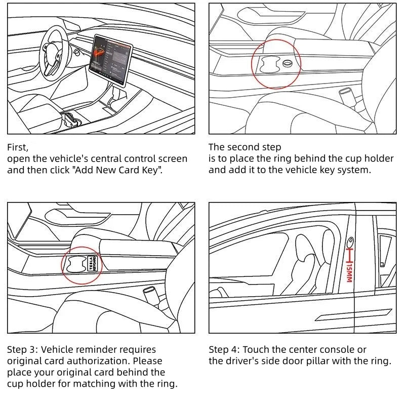 Tesla NFC Ring Waterproof Ceramic Ring Replace Car Key Card Key For Made With Original Card Chips For Tesla Model 3 Model Y by FLIPSTYLEZLLC