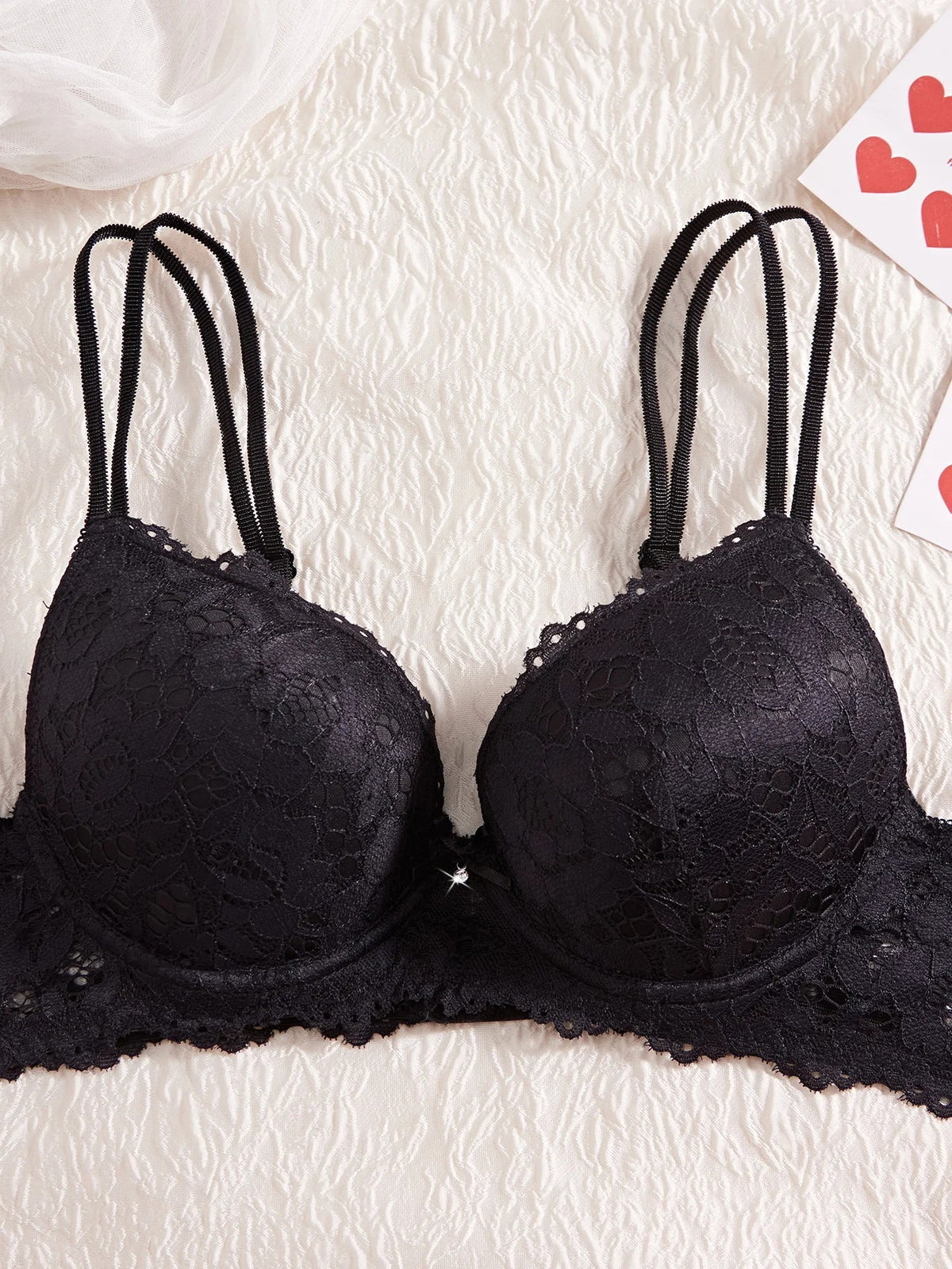 Single of Women's Underwear Set Sexy Lace Patchwork with Push Up Bra Romantic Sheer Women's Panties by Ladyez