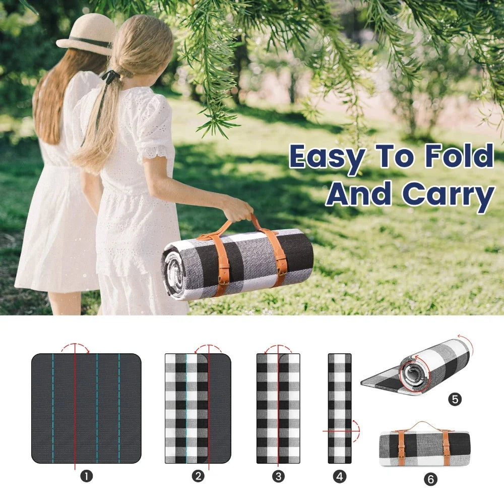 New 80"x 80"Picnic Blanket Extra Large Waterproof and Foldable Beach MatOutdoor for 8 Adults Camping Park Beach Grass Indoors by FLIPSTYLEZLLC