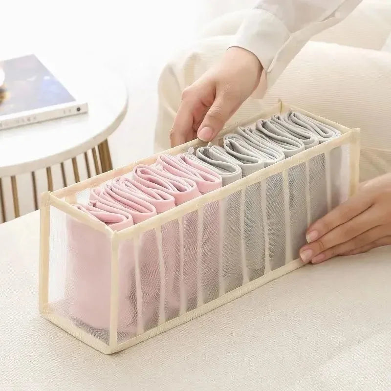 6-Grid Foldable Drawer Divider Underwear Storage Box, Wardrobe Organizer for Bras, Socks & Lingerie, Closet Storage Container by FLIPSTYLEZLLC