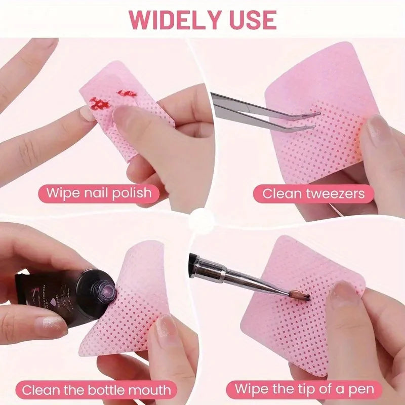 20/600pcs Lint-Free Nail Wipes Gel Cleansing Tissues Aluminum-Free Nail Polish Remover Pads for NaiArt Beauty Cleaning Care Tool by AliExpress